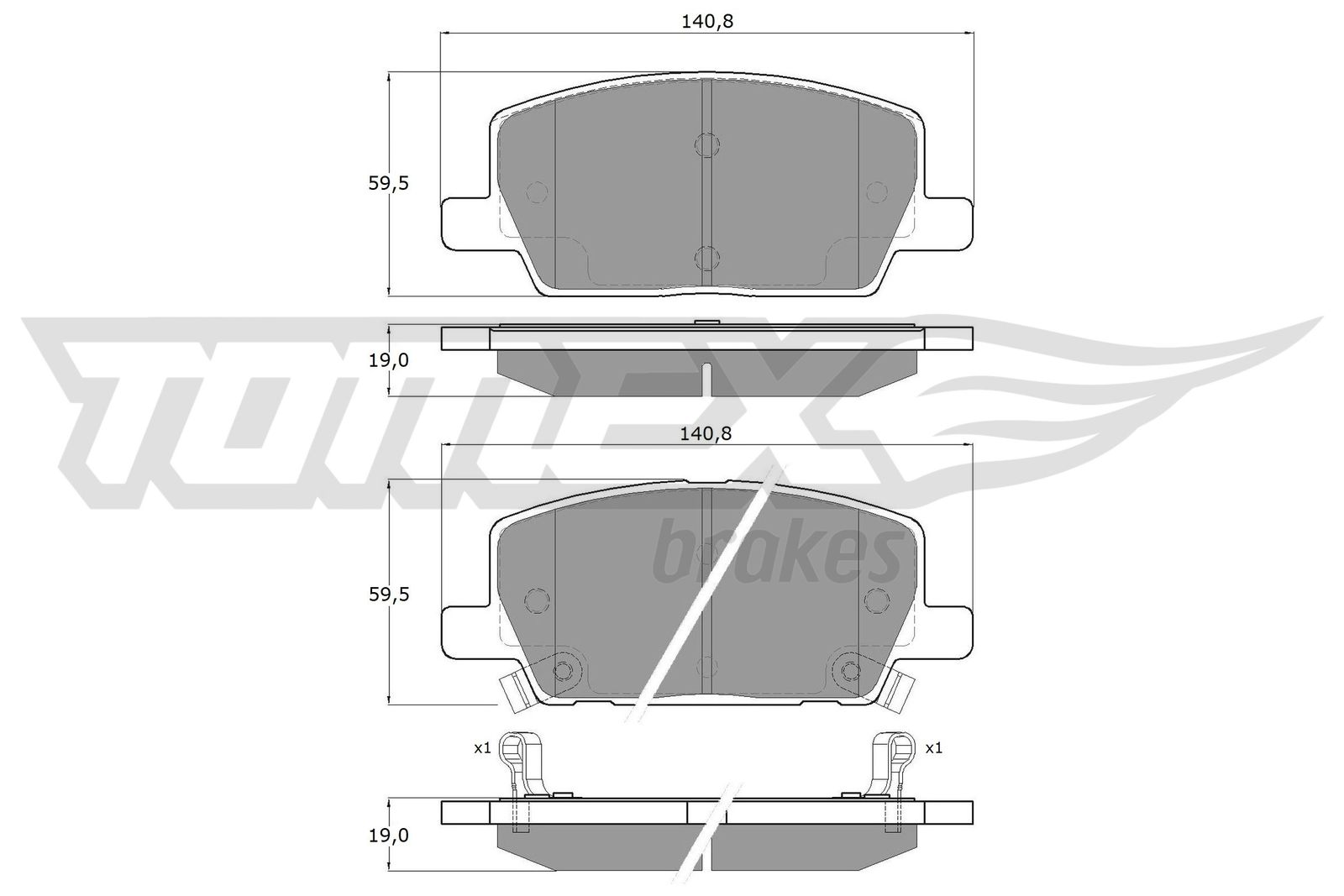 Sada brzdových platničiek kotúčovej brzdy TOMEX Brakes
